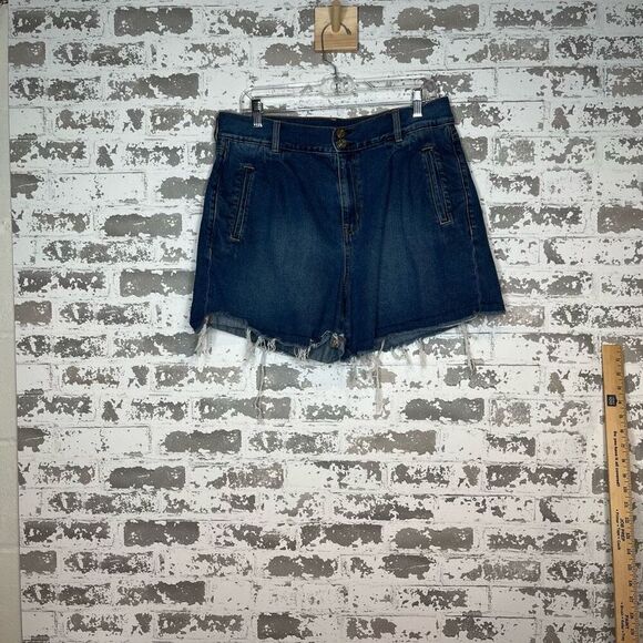 American Eagle | women denim mom shorts raw hem - Picture 11 of 12